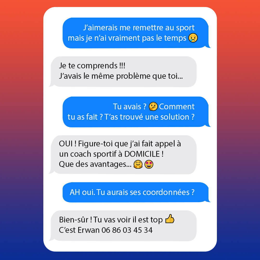 Post du coach sous forme de messages